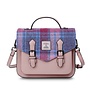 Harris Tweed Pink & Blue Tartan Medium Calton Satchel