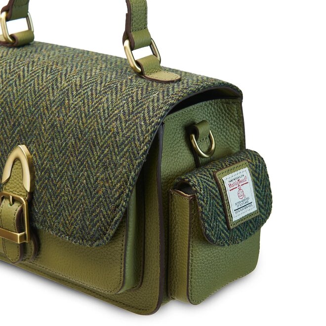 Harris Tweed Dark Green Herringbone Melrose Crossbody