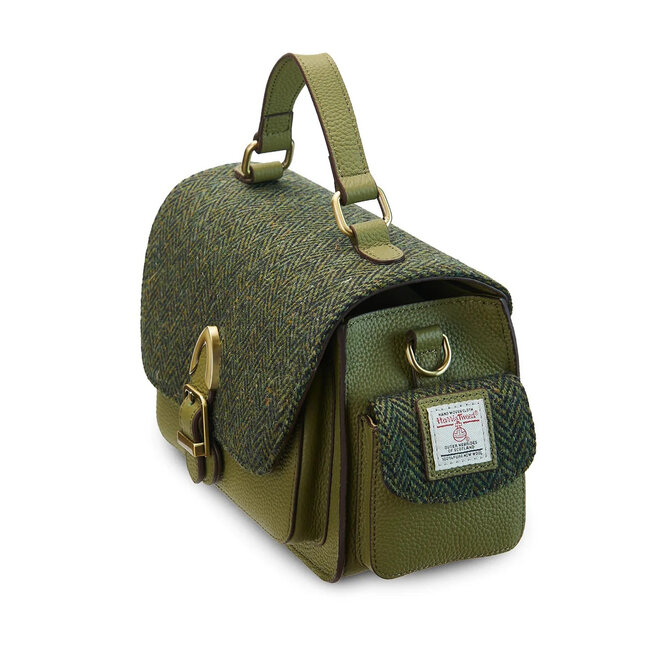 Harris Tweed Dark Green Herringbone Melrose Crossbody