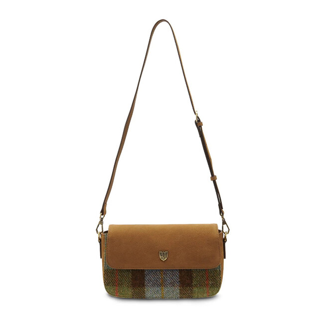 Harris Tweed Chestnut & Blue Tartan Caithness Clutch
