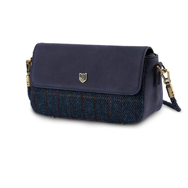Harris Tweed Navy Over-Check Caithness Clutch