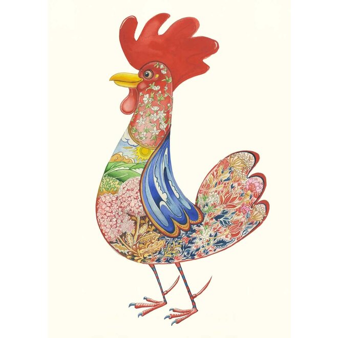 Watercolor Cockerel Greeting Card