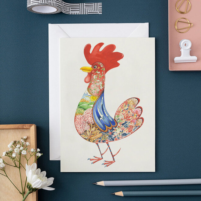 Watercolor Cockerel Greeting Card