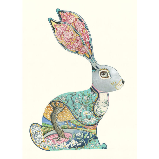 Watercolor Bunny Greeting Card