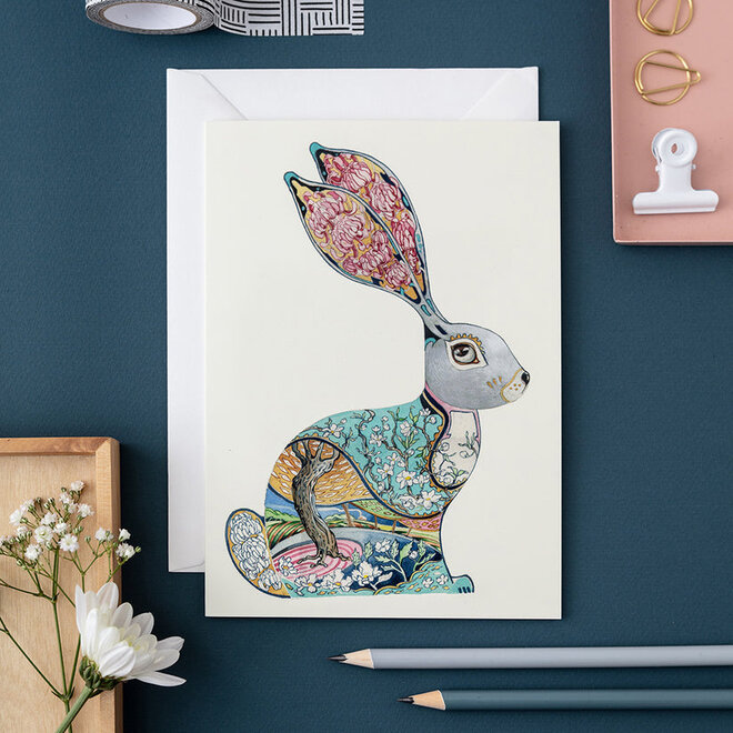 Watercolor Bunny Greeting Card