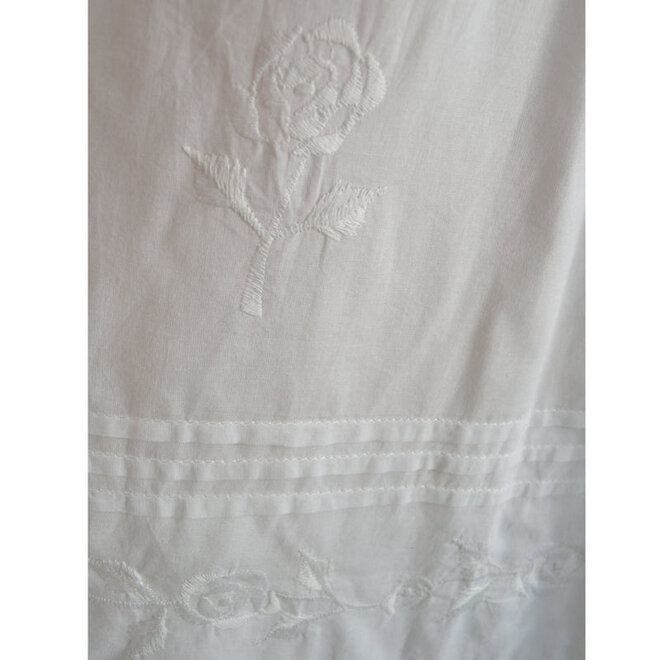Margo Capped Sleeve White Rose Nightgown