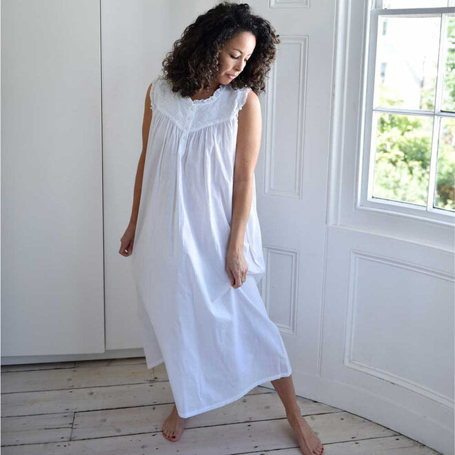 Veronica Seed Pearl Embroidered Nightgown