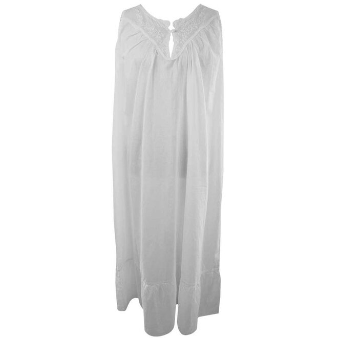 Emily V-Neck Sleeveless Single Button Nightgown