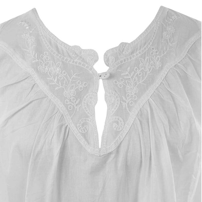 Emily V-Neck Sleeveless Single Button Nightgown