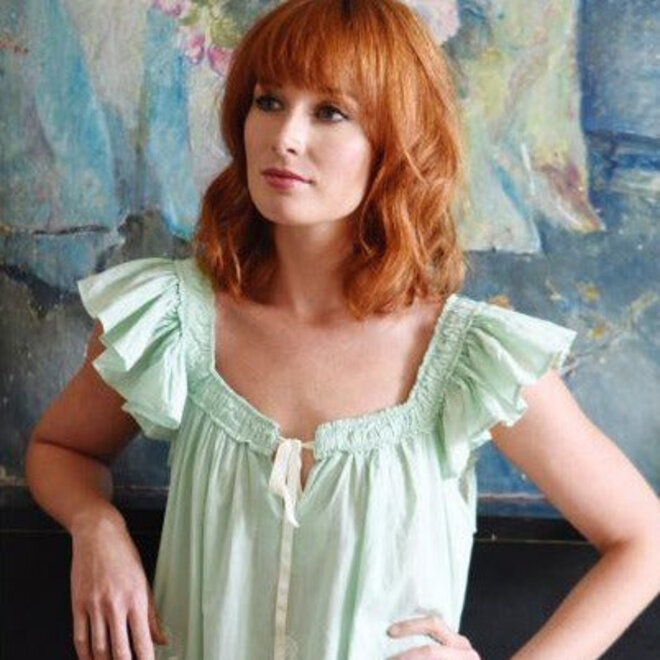 Margo Pale Green Capped Sleeve Nightgown