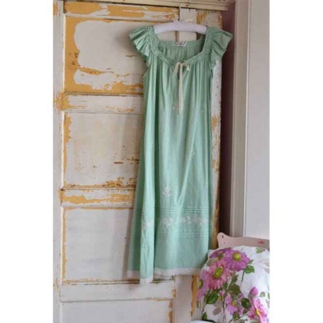 Margo Pale Green Capped Sleeve Nightgown