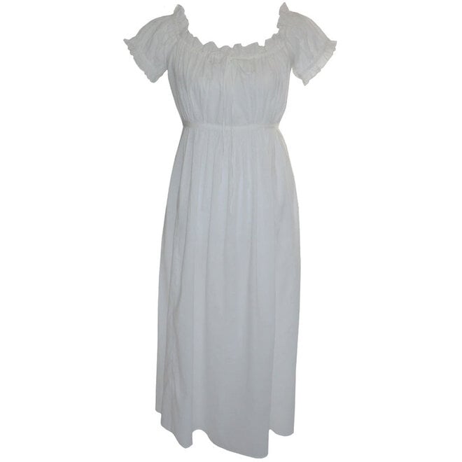 Darcy White Ruffle Short-Sleeve Nightgown