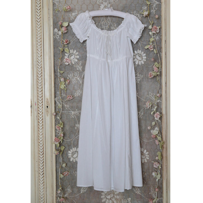 Darcy White Ruffle Short-Sleeve Nightgown