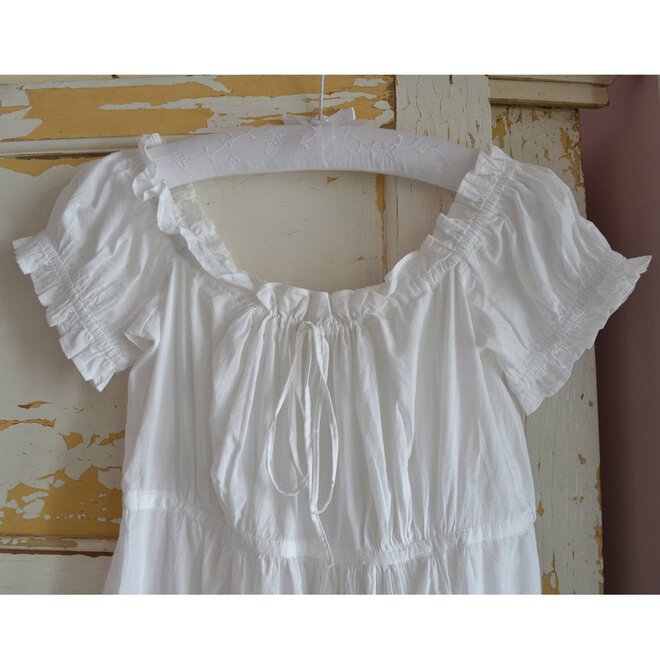 Darcy White Ruffle Short-Sleeve Nightgown