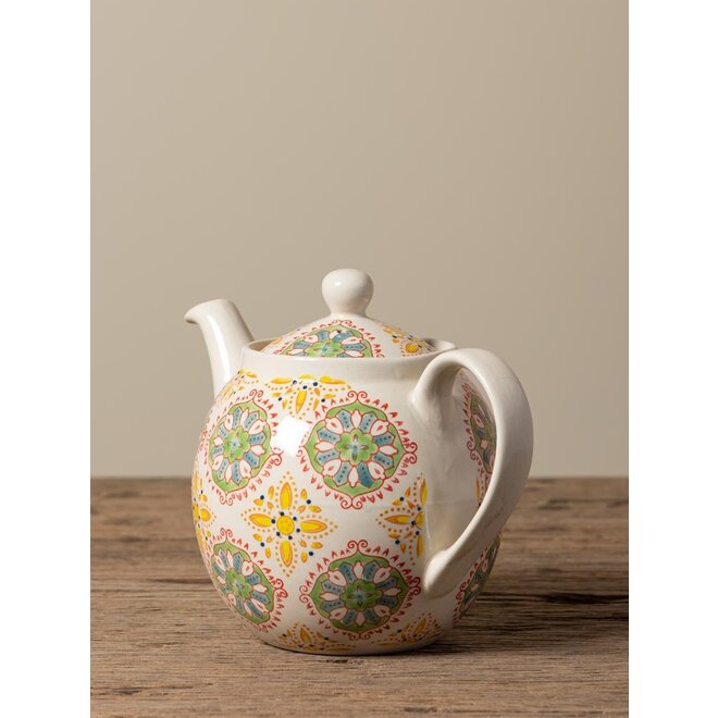 Bohemian Yellow & Green Teapot