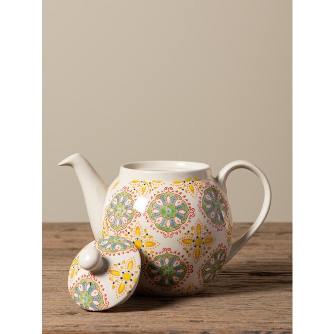 Bohemian Yellow & Green Teapot
