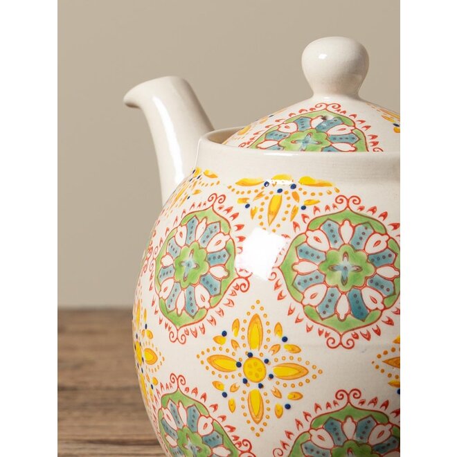 Bohemian Yellow & Green Teapot
