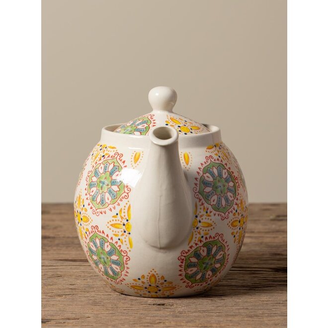 Bohemian Yellow & Green Teapot