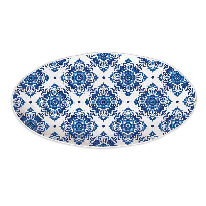 Michel Indigo Seas Melamine Oval Platter