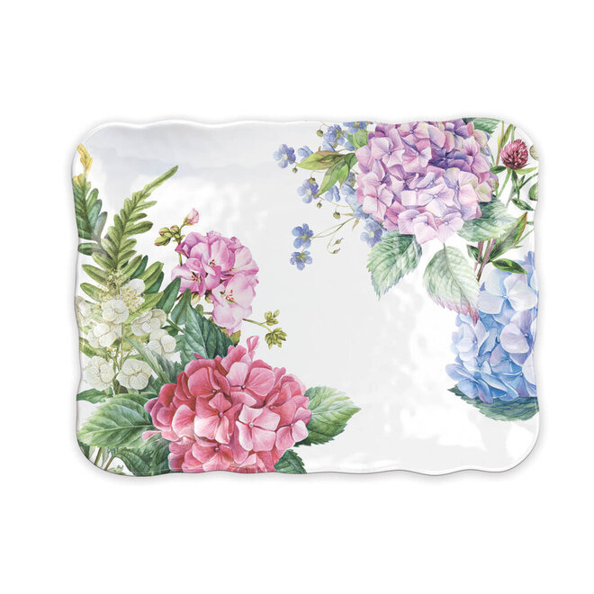 Michel Wild Hydrangea Melamine Cookie Tray