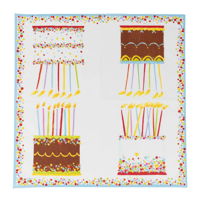 Birthday Cake Paper Luncheon Napkins