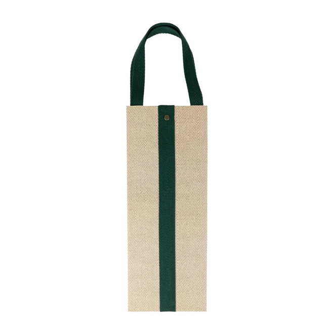 Jute And Twill Natural/Hunter Bottle Bag