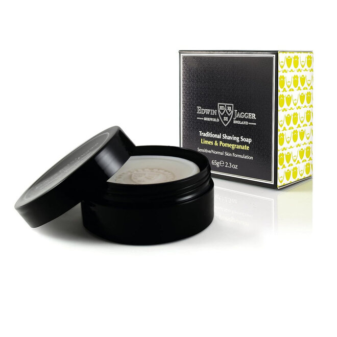 Edwin Jagger Limes & Pomegranate Shaving Soap in Travel Container