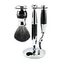 Edwin Jagger Mach 3 Shaving Set (Black Synthetic)