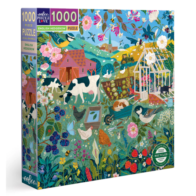 English Hedgerow 1000 Piece Square Jigsaw Puzzle