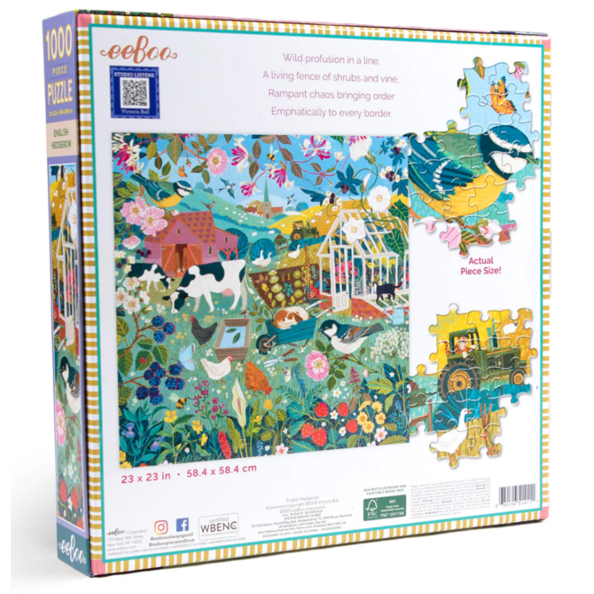 English Hedgerow 1000 Piece Square Jigsaw Puzzle