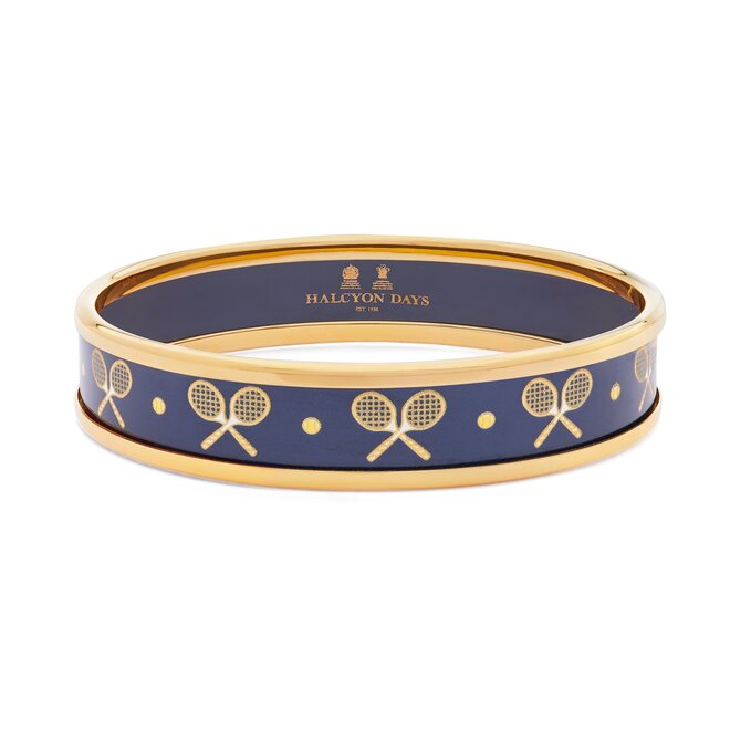 1cm Tennis Navy & Gold Small Bangle