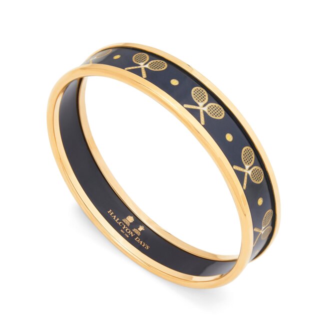 1cm Tennis Navy & Gold Small Bangle
