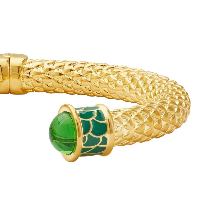 Minoan Emerald & Gold Hinged Torque Bangle