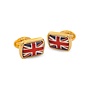 Union Jack Rectangular Gold Cufflinks