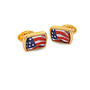 USA Flag Rectangular Gold Cufflinks