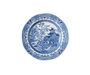 burleighヴィンテージバーレイwillowブルーウィロー20cm深プレート Burleigh Pottery Torquay Blue Willow Small Plate - British Isles