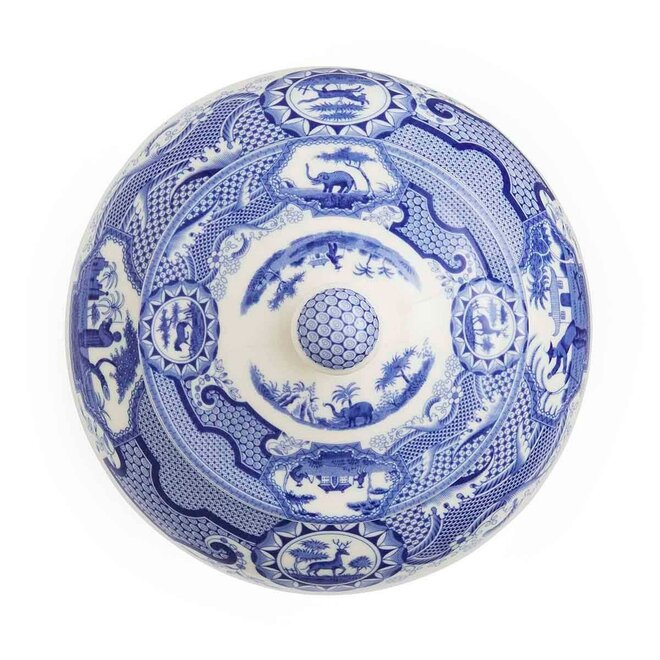 Blue Italian Gothic Castle Vase