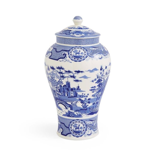Blue Italian Gothic Castle Vase