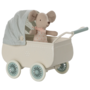 Pram with Baby Mouse - Mint