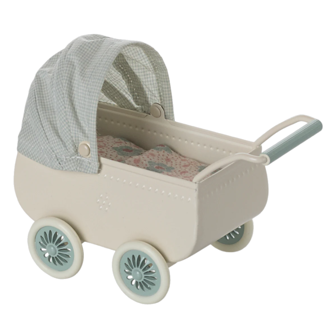 Pram with Baby Mouse - Mint