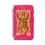 Velvet Card Holder Ikat Tiger Fuchsia
