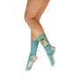 Hedgehog Sharing Love Aqua Ankle Sock