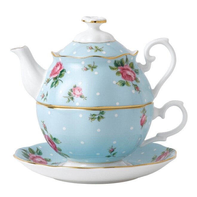 Polka Blue Tea for One