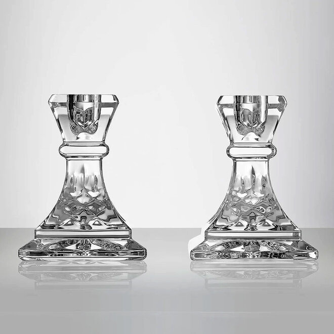Giftology Lismore Candlestick 4" Pair (Orange Tube)