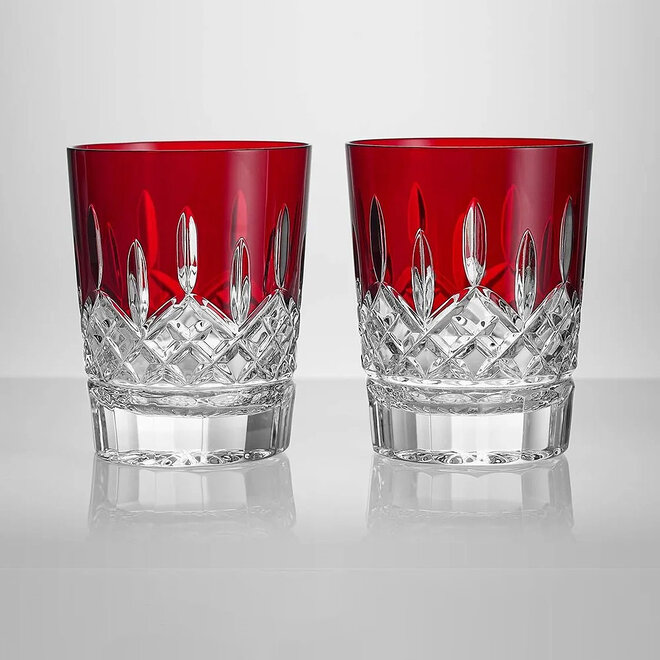 Lismore Red Double Old Fashioned Pair