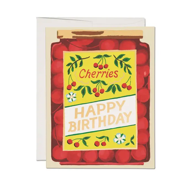 Jar of Cherries Birthday Card