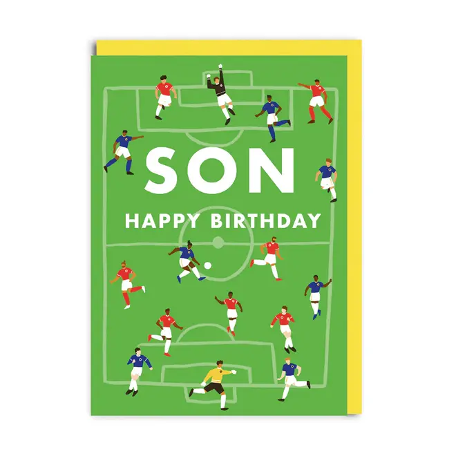 Football Pitch Happy Birthday Son Card