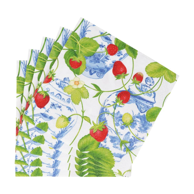 Strawberries & Cream Paper Luncheon Napkins
