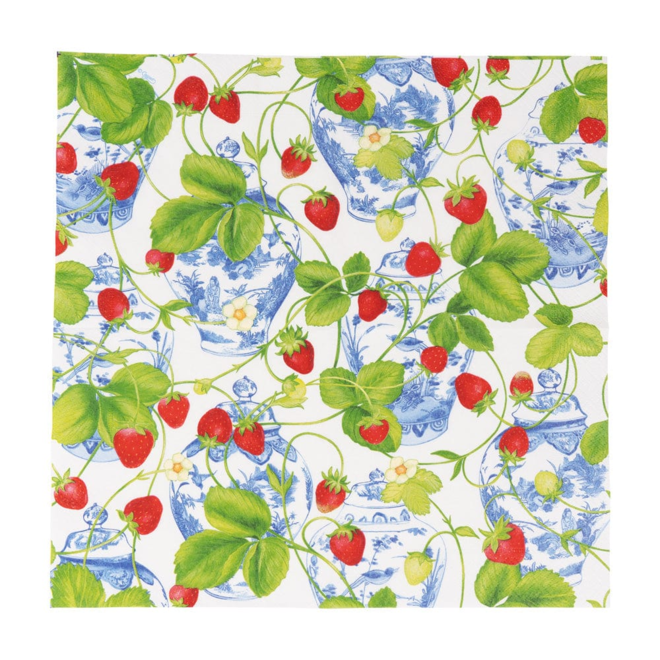 Strawberries & Cream Paper Luncheon Napkins