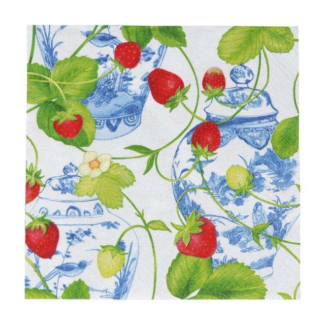Strawberries & Cream Paper Luncheon Napkins